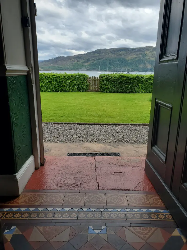 View from inside manse to loch